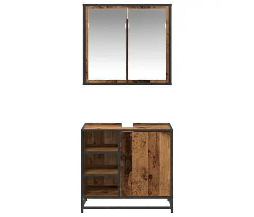 Vonios Baldų Rinkinys 2 Pcs Sena Mediena Apdirbta Mediena