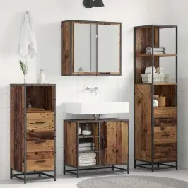 Vannas Istabas Mēbeļu Komplekts 3 Pcs Vecs Koks 65 X 33 X 60 Cm Vidaxl