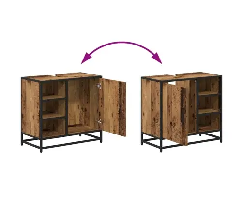 Vannas Istabas Mēbeļu Komplekts 3 Pcs Vecs Koks 65 X 33 X 60 Cm Vidaxl