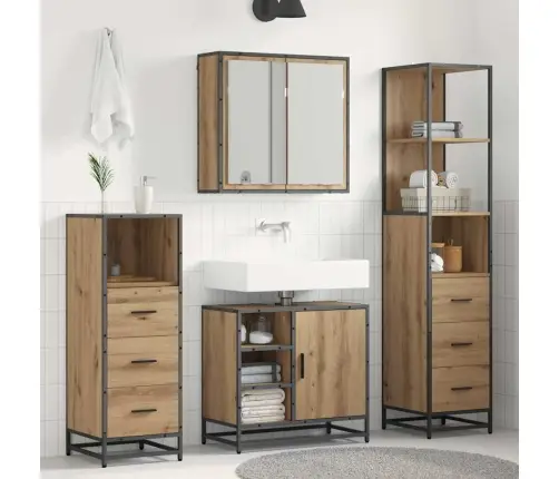 Vannas Istabas Mēbeļu Komplekts Ar Durvīm 3 Pcs Amatnieku Ozola Vidaxl Vannas Istabas Mēbeļu Komplekts Ar Durvīm 3 Pcs Amatnieku Ozola Vidaxl