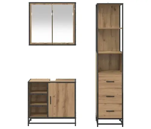 Vannas Istabas Mēbeļu Komplekts Ar Durvīm 3 Pcs Amatnieku Ozola Vidaxl Vannas Istabas Mēbeļu Komplekts Ar Durvīm 3 Pcs Amatnieku Ozola Vidaxl