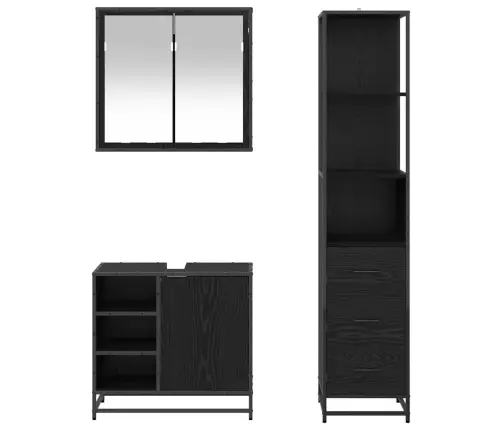 Vannas Istabas Mēbeļu Komplekts Ar Atvilktni 3 Pcs Melns Ozols Vidaxl Vannas Istabas Mēbeļu Komplekts Ar Atvilktni 3 Pcs Melns Ozols Vidaxl