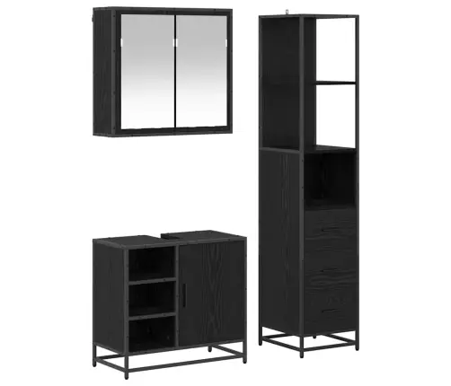 Vannas Istabas Mēbeļu Komplekts Ar Atvilktni 3 Pcs Melns Ozols Vidaxl Vannas Istabas Mēbeļu Komplekts Ar Atvilktni 3 Pcs Melns Ozols Vidaxl