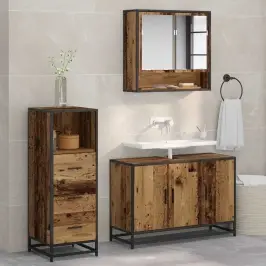 Vonios Baldų Rinkinys 3 Pcs Sena Mediena 90 X 33 X 60 Cm
