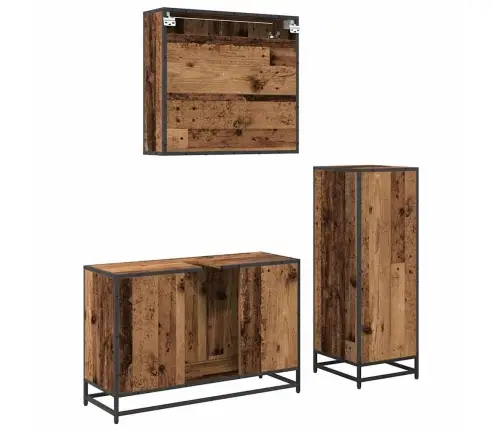 Vannas Istabas Mēbeļu Komplekts 3 Pcs Vecs Koks 90 X 33 X 60 Cm Vidaxl