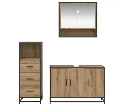 Vannas Istabas Mēbeļu Komplekts Ar Durvīm 3 Pcs Amatnieku Ozola Vidaxl