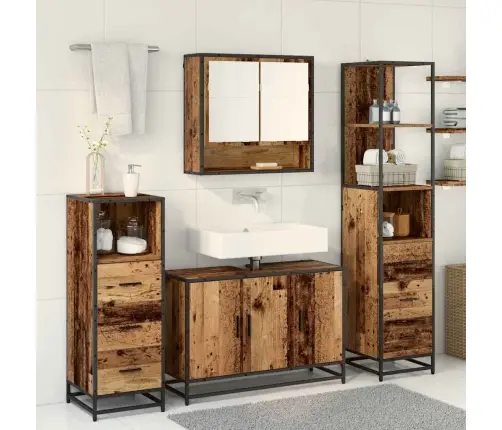 Vannas Istabas Mēbeļu Komplekts Ar Atvilktni 3 Pcs Vecs Koks Vidaxl