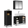 Vannas Istabas Mēbeļu Komplekts Ar Durvīm 3 Pcs Melns Ozols Vidaxl