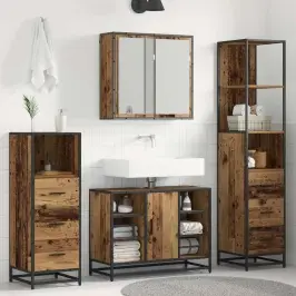 Vannas Istabas Mēbeļu Komplekts 3 Pcs Vecs Koks 80 X 33 X 60 Cm Vidaxl