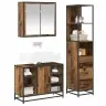 Vannitoa Mööbleset 3 Pcs Vana Puit 80 X 33 X 60 Cm Tehispuit Vannitoa Mööbleset 3 Pcs Vana Puit 80 X 33 X 60 Cm Tehispuit