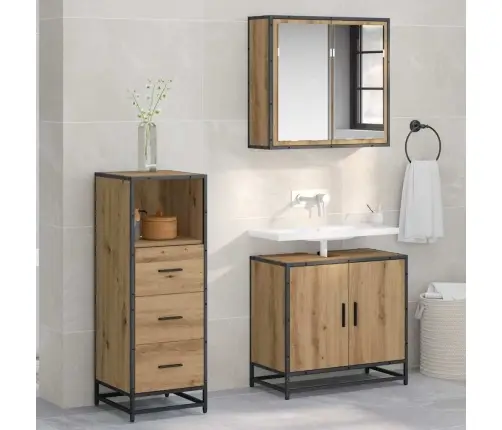 Vannas Istabas Mēbeļu Komplekts Ar Durvīm 3 Pcs Amatnieku Ozola Vidaxl Vannas Istabas Mēbeļu Komplekts Ar Durvīm 3 Pcs Amatnieku Ozola Vidaxl