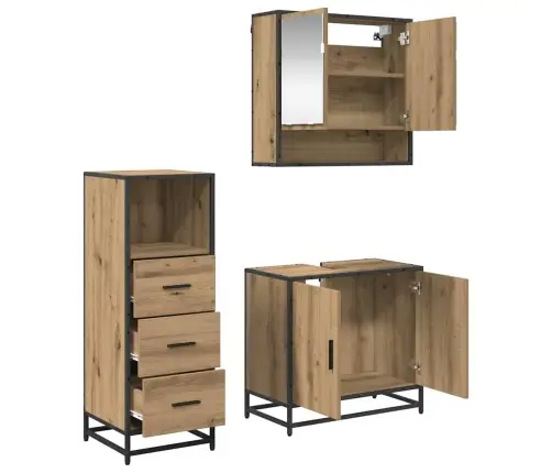 Vannas Istabas Mēbeļu Komplekts Ar Durvīm 3 Pcs Amatnieku Ozola Vidaxl Vannas Istabas Mēbeļu Komplekts Ar Durvīm 3 Pcs Amatnieku Ozola Vidaxl