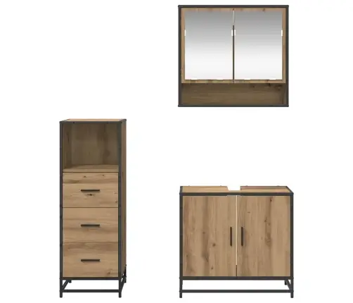 Vannas Istabas Mēbeļu Komplekts Ar Durvīm 3 Pcs Amatnieku Ozola Vidaxl Vannas Istabas Mēbeļu Komplekts Ar Durvīm 3 Pcs Amatnieku Ozola Vidaxl