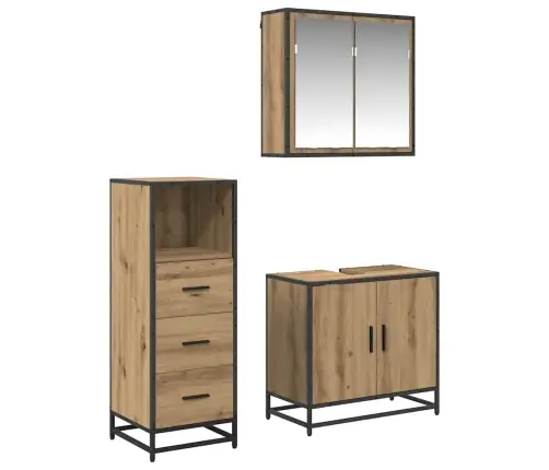 Vannas Istabas Mēbeļu Komplekts Ar Durvīm 3 Pcs Amatnieku Ozola Vidaxl Vannas Istabas Mēbeļu Komplekts Ar Durvīm 3 Pcs Amatnieku Ozola Vidaxl