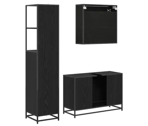 Vannitoa Mööbleset 3 Pcs Vana Puit 90 X 33 X 60 Cm Tehispuit Vannitoa Mööbleset 3 Pcs Vana Puit 90 X 33 X 60 Cm Tehispuit