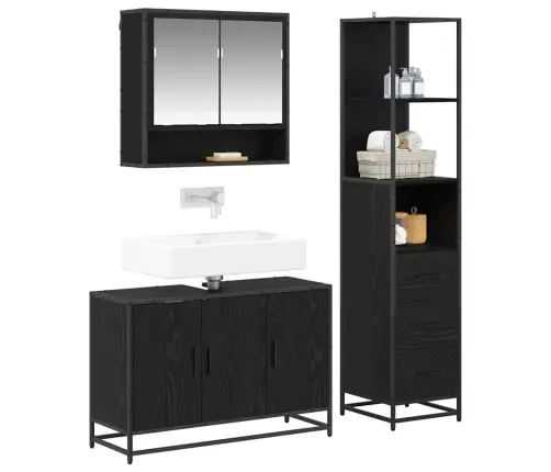 Vannitoa Mööbleset 3 Pcs Vana Puit 90 X 33 X 60 Cm Tehispuit Vannitoa Mööbleset 3 Pcs Vana Puit 90 X 33 X 60 Cm Tehispuit