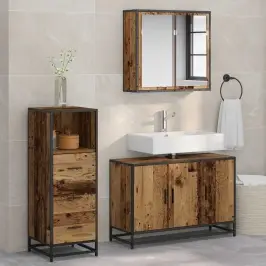 Vannas Istabas Mēbeļu Komplekts Ar Atvilktni 3 Pcs Vecs Koks Vidaxl