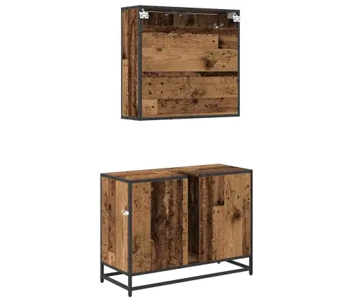 Vonios Baldų Rinkinys 2 Pcs Sena Mediena 80 X 33 X 60 Cm Vonios Baldų Rinkinys 2 Pcs Sena Mediena 80 X 33 X 60 Cm