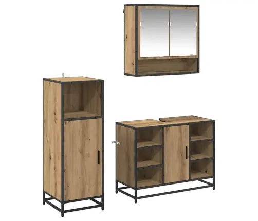 Vannas Istabas Mēbeļu Komplekts Ar Plauktu 3 Pcs Artisānā Ozols Vidaxl