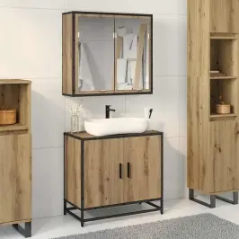Vannas Istabas Mēbeļu Komplekts Ar Durvīm 2 Pcs Amatnieku Ozola Vidaxl Vannas Istabas Mēbeļu Komplekts Ar Durvīm 2 Pcs Amatnieku Ozola Vidaxl