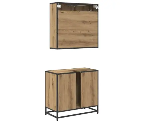 Vannas Istabas Mēbeļu Komplekts Ar Durvīm 2 Pcs Amatnieku Ozola Vidaxl Vannas Istabas Mēbeļu Komplekts Ar Durvīm 2 Pcs Amatnieku Ozola Vidaxl