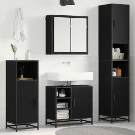 Vannas Istabas Mēbeļu Komplekts Ar Durvīm 4 Pcs Melns Ozols Vidaxl Vannas Istabas Mēbeļu Komplekts Ar Durvīm 4 Pcs Melns Ozols Vidaxl