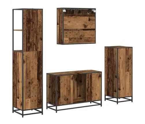 Vonios Baldų Rinkinys 4 Pcs Sena Mediena 90 X 33 X 60 Cm
