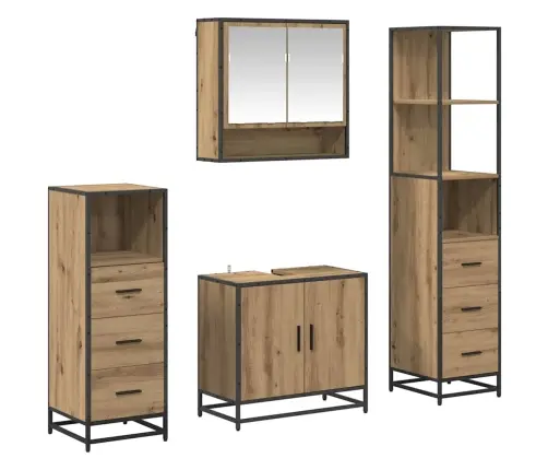 Vannitoa Mööbleset 4 Pcs Käsitöötamm 65 X 33 X 60 Cm Tehispuit Vannitoa Mööbleset 4 Pcs Käsitöötamm 65 X 33 X 60 Cm Tehispuit