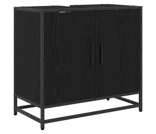 Vannas Istabas Mēbeļu Komplekts Ar Durvīm 3 Pcs Melns Ozols Vidaxl