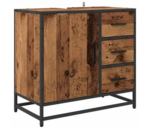 Vannitoa Mööbleset Sahtliga Riiuliga 3 Pcs Vana Puit Tehispuit