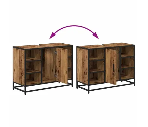 Vannas Istabas Mēbeļu Komplekts 3 Pcs Vecs Koks 80 X 33 X 60 Cm Vidaxl