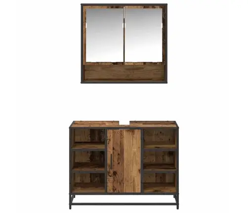 Vannas Istabas Mēbeļu Komplekts Ar Plauktu 2 Pcs Vecs Koks Vidaxl