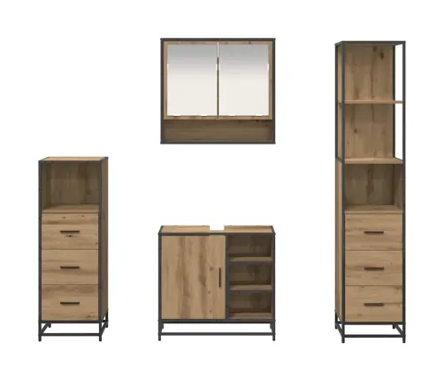 Vonios Baldų Rinkinys 4 Pcs Artisano Ąžuolo 65 X 33 X 60 Cm