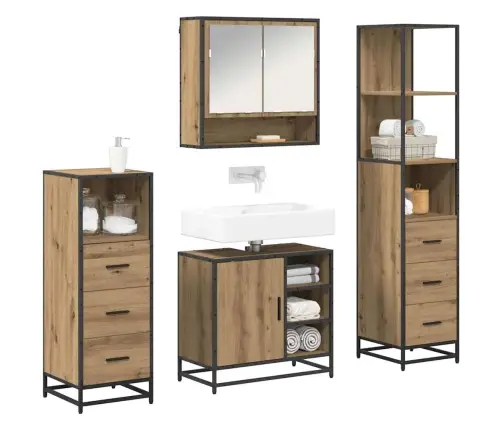 Vonios Baldų Rinkinys 4 Pcs Artisano Ąžuolo 65 X 33 X 60 Cm