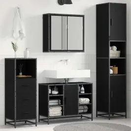 Vannas Istabas Mēbeļu Komplekts Ar Durvīm 3 Pcs Melns Ozols Vidaxl Vannas Istabas Mēbeļu Komplekts Ar Durvīm 3 Pcs Melns Ozols Vidaxl