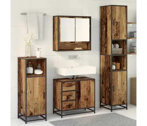 Vannas Istabas Mēbeļu Komplekts Ar Atvilktni 3 Pcs Vecs Koks Vidaxl