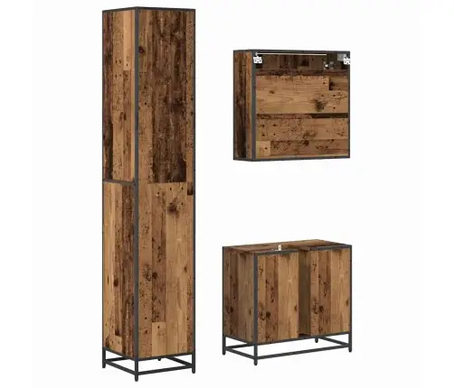 Vannas Istabas Mēbeļu Komplekts Ar Atvilktni 3 Pcs Vecs Koks Vidaxl