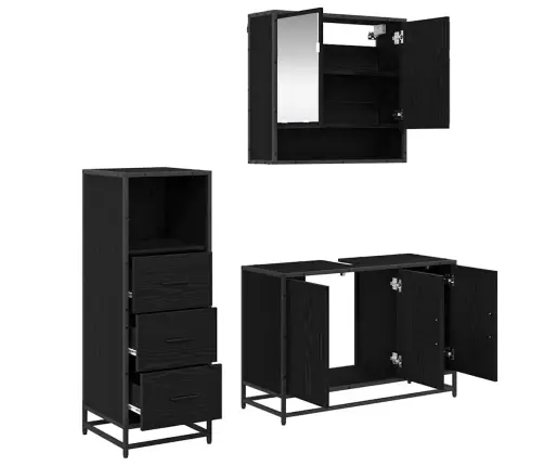 Vonios Baldų Rinkinys 2 Pcs Senovinis Medis Apdirbta Mediena