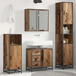Vannas Istabas Mēbeļu Komplekts 4 Pcs Vecs Koks 65 X 33 X 60 Cm Vidaxl