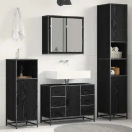 Vannas Istabas Mēbeļu Komplekts Ar Atvilktni 3 Pcs Melns Ozols Vidaxl Vannas Istabas Mēbeļu Komplekts Ar Atvilktni 3 Pcs Melns Ozols Vidaxl