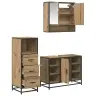 Vannitoa Mööbleset 3 Pcs Käsitöötamm 80 X 33 X 60 Cm Tehispuit Vannitoa Mööbleset 3 Pcs Käsitöötamm 80 X 33 X 60 Cm Tehispuit