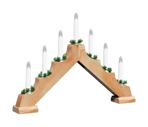 Ziemassvētku Sveču Tilts Su 7 Led Brūna 39.5 X 5 X 29 Cm Vidaxl