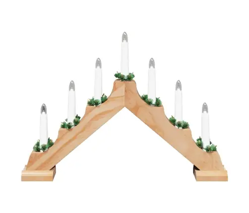 Ziemassvētku Sveču Tilts Su 7 Led Brūna 39.5 X 5 X 29 Cm Vidaxl