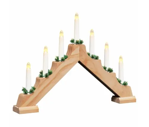 Ziemassvētku Sveču Tilts Su 7 Led Brūna 39.5 X 5 X 29 Cm Vidaxl