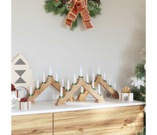 Ziemassvētku Sveču Tilts Su 7 Led 3 Pcs Brūna 39.5 X 5 X 29 Cm Vidaxl