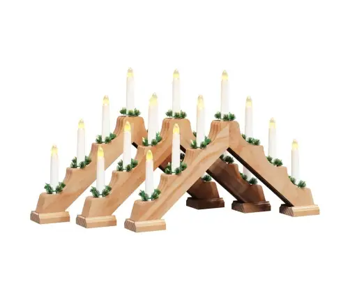 Jõuluküünla Sild 3 Pcs Pruun 39.5 X 5 X 29 Cm Tahke Mänd