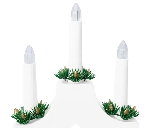 Kalėdų Žvakių Tiltas Su 7 Led Balta 39.5 X 5 X 29 Cm