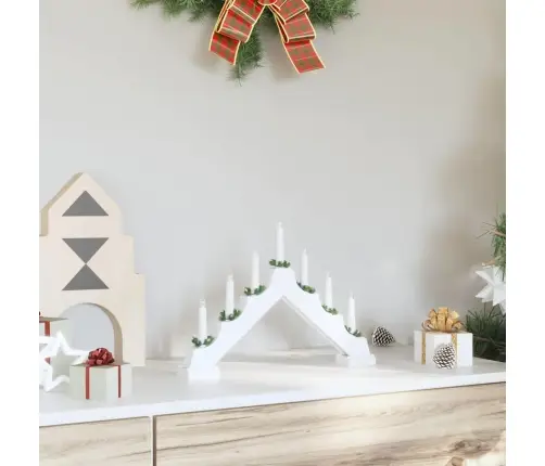 Kalėdų Žvakių Tiltas Su 7 Led Balta 39.5 X 5 X 29 Cm
