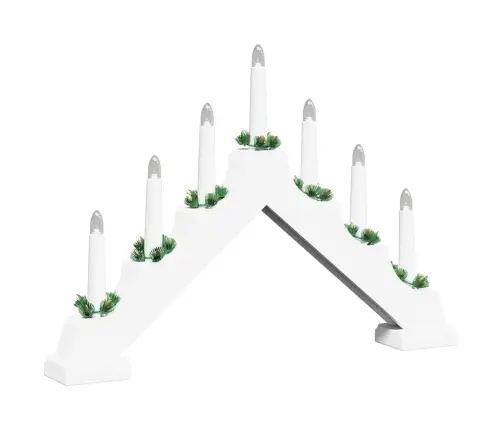 Kalėdų Žvakių Tiltas Su 7 Led Balta 39.5 X 5 X 29 Cm