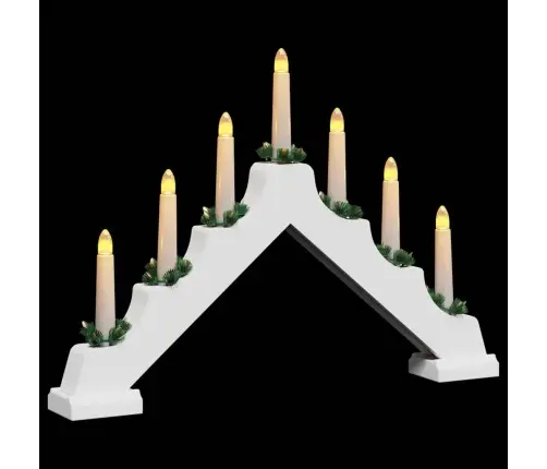 Kalėdų Žvakių Tiltas Su 7 Led Balta 39.5 X 5 X 29 Cm